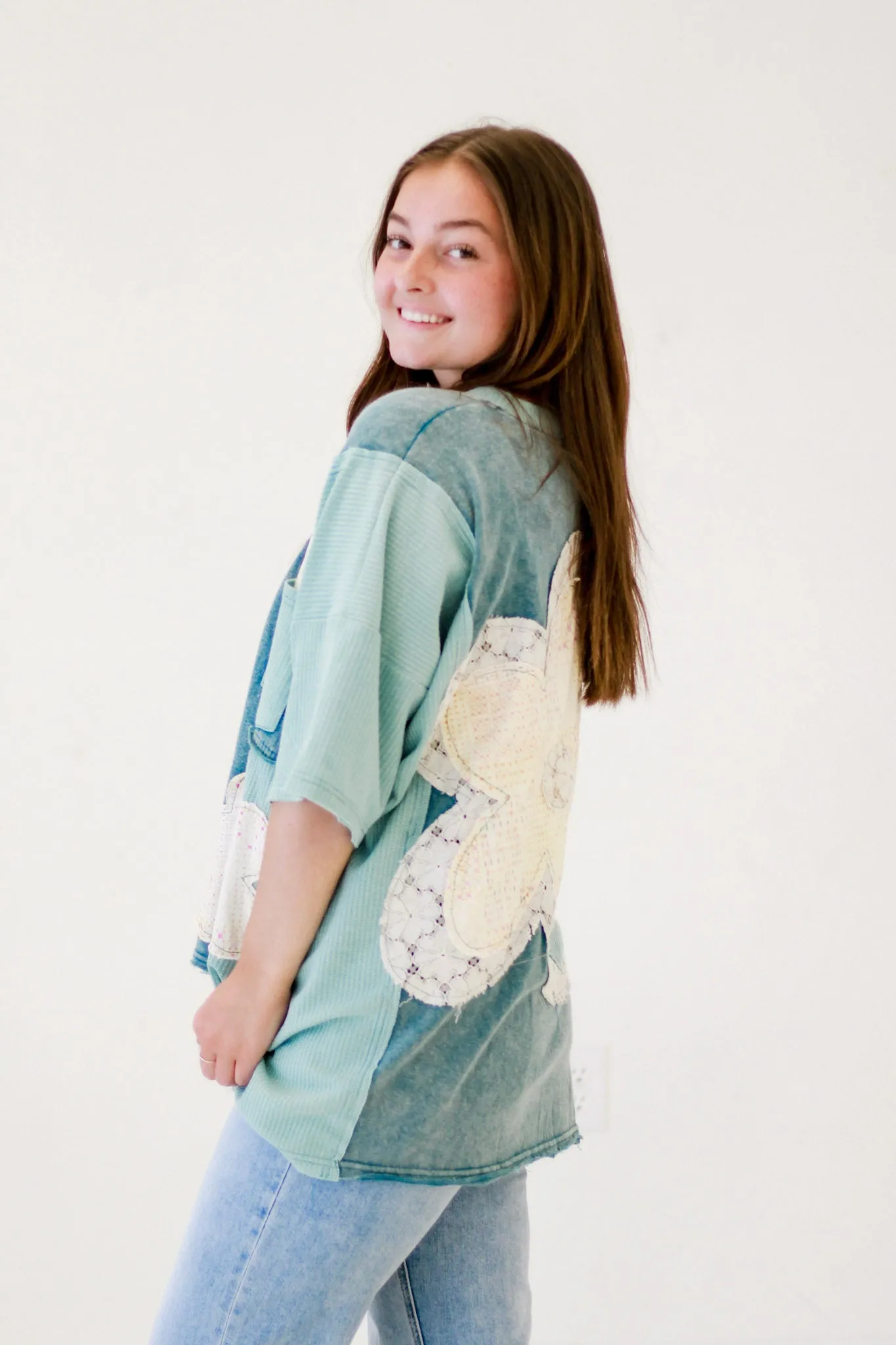 Show Me Summer Floral Top by Oli & Hali in Teal