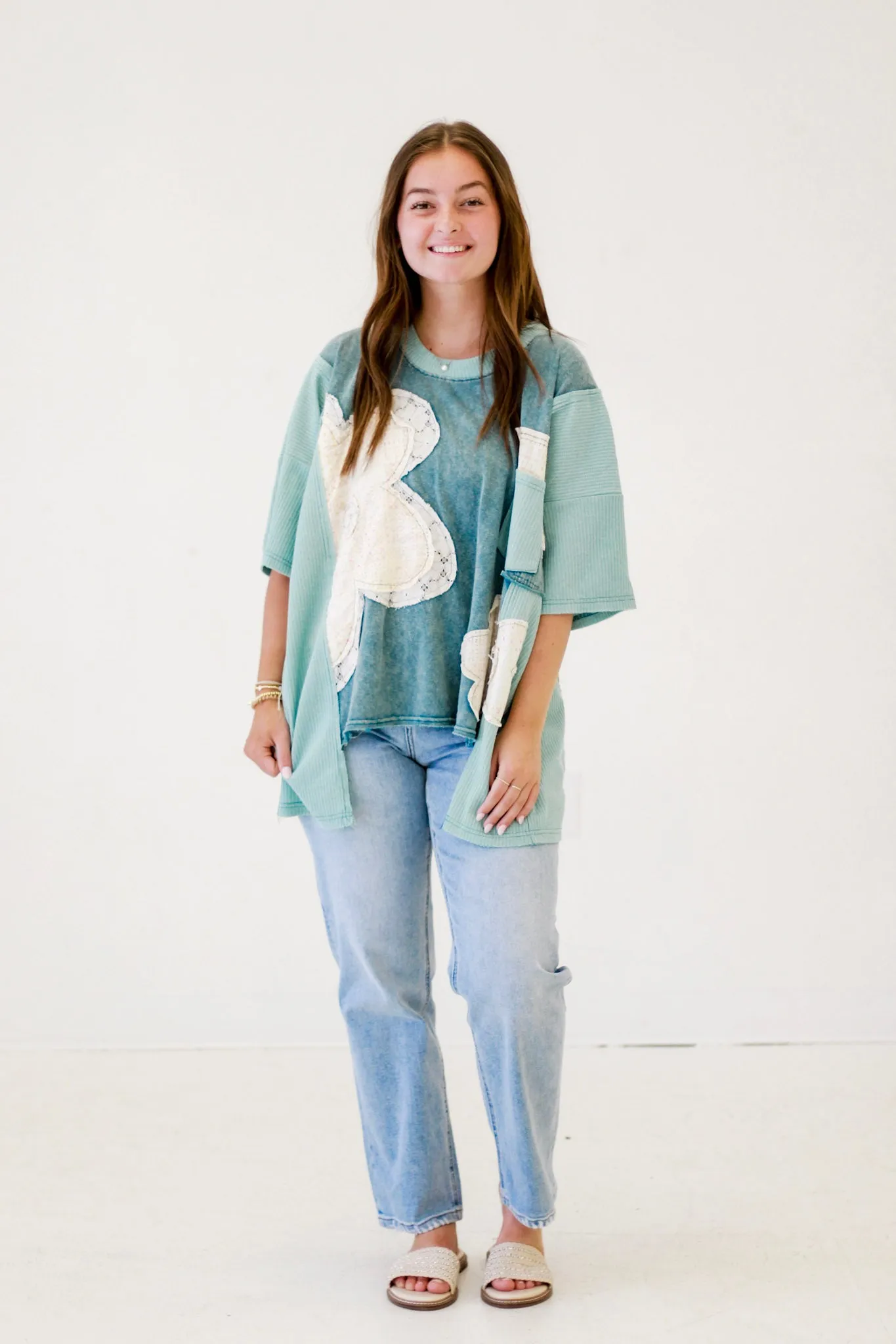 Show Me Summer Floral Top by Oli & Hali in Teal