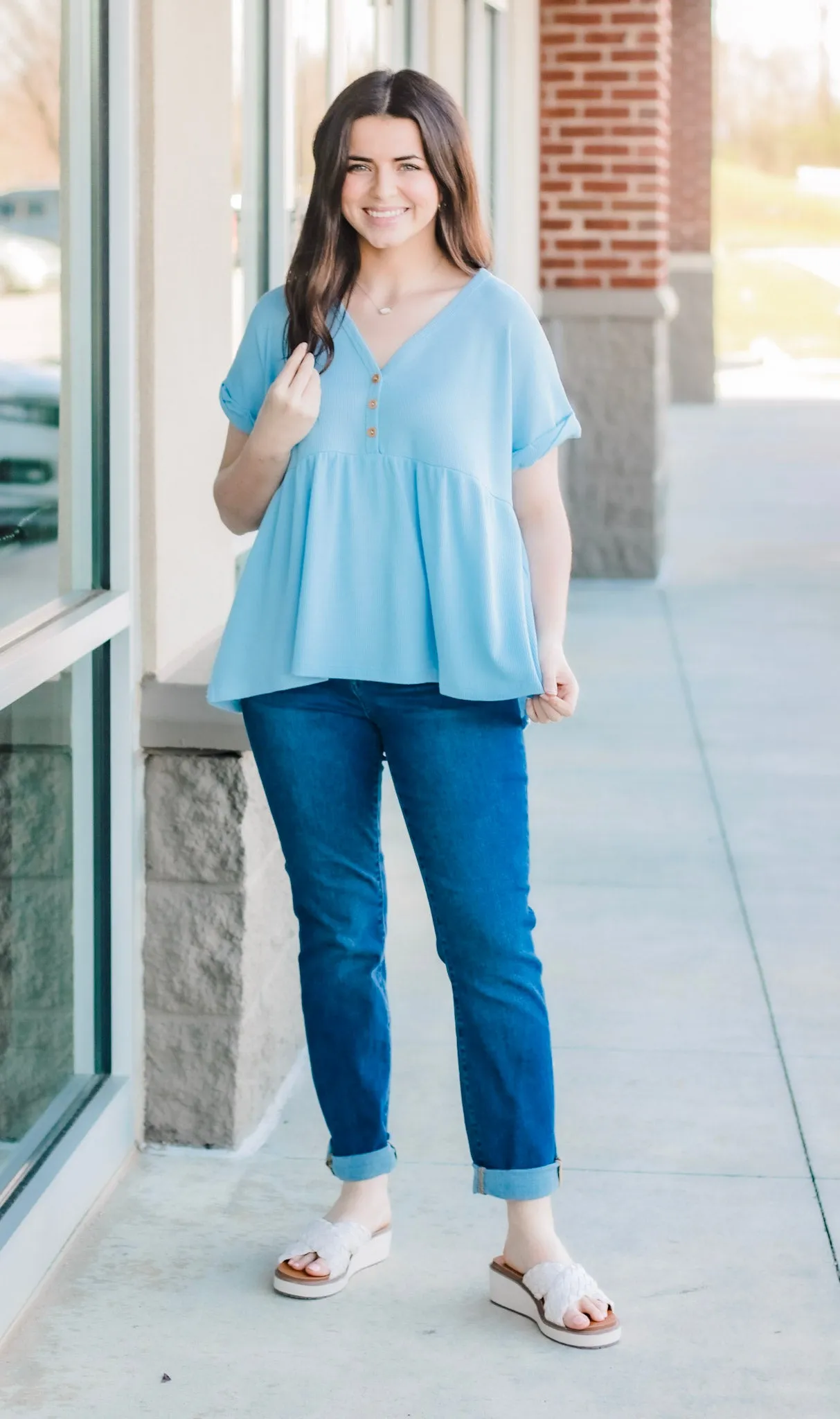 Soft and Kind Top in Baby Blue