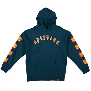 Spitfire - Old E Bighead Fill Sleeve Hoodie Slate Blue/Gold/Red