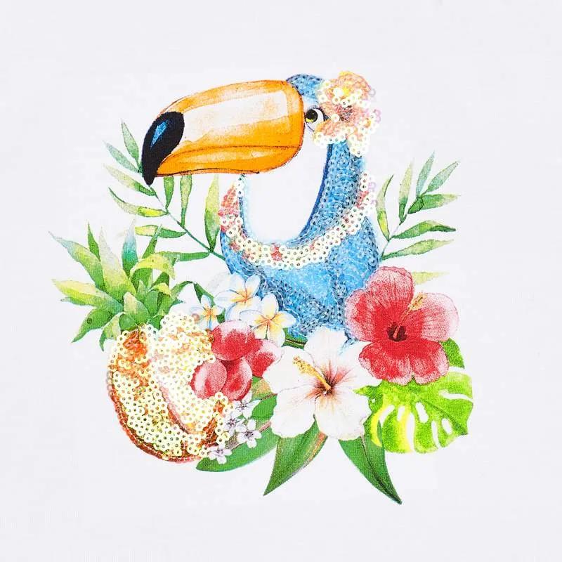 SS20 Mayoral Girls White Toucan Print Top 3025