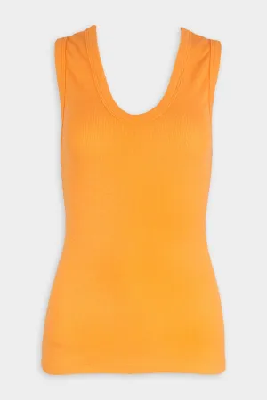 Textured Knit Sleeveless Top in Nectarine