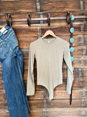 The Basic Long Sleeve Bodysuit in Sage