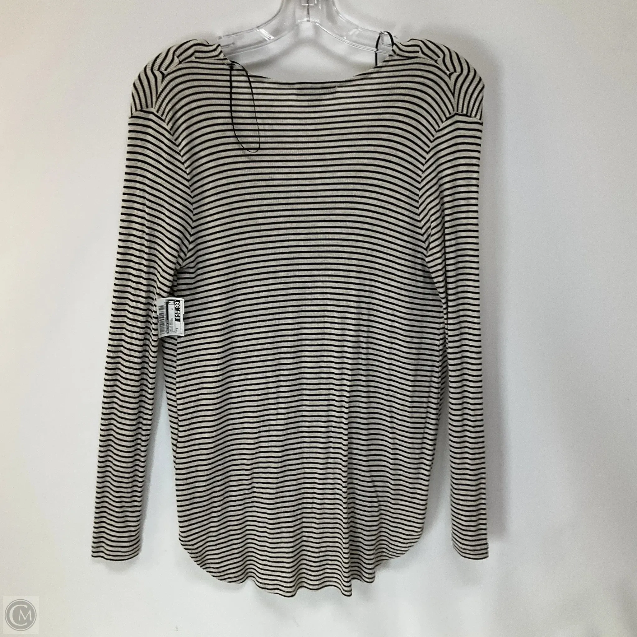 Top Long Sleeve Basic By Allison Joy In Striped Pattern, Size: S