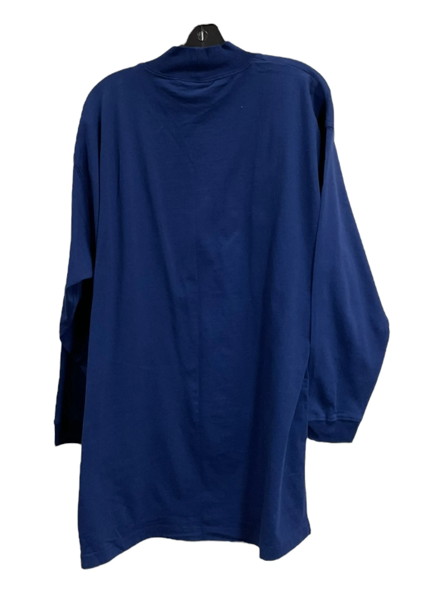 Top Long Sleeve Basic By Erika And Co In Navy, Size: 2x