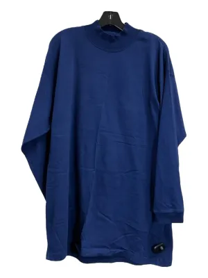 Top Long Sleeve Basic By Erika And Co In Navy, Size: 2x