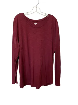 Top Long Sleeve Basic By Old Navy In Red, Size: Xxl