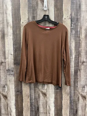 Top Long Sleeve Basic By Talbots In Brown, Size: Xlp