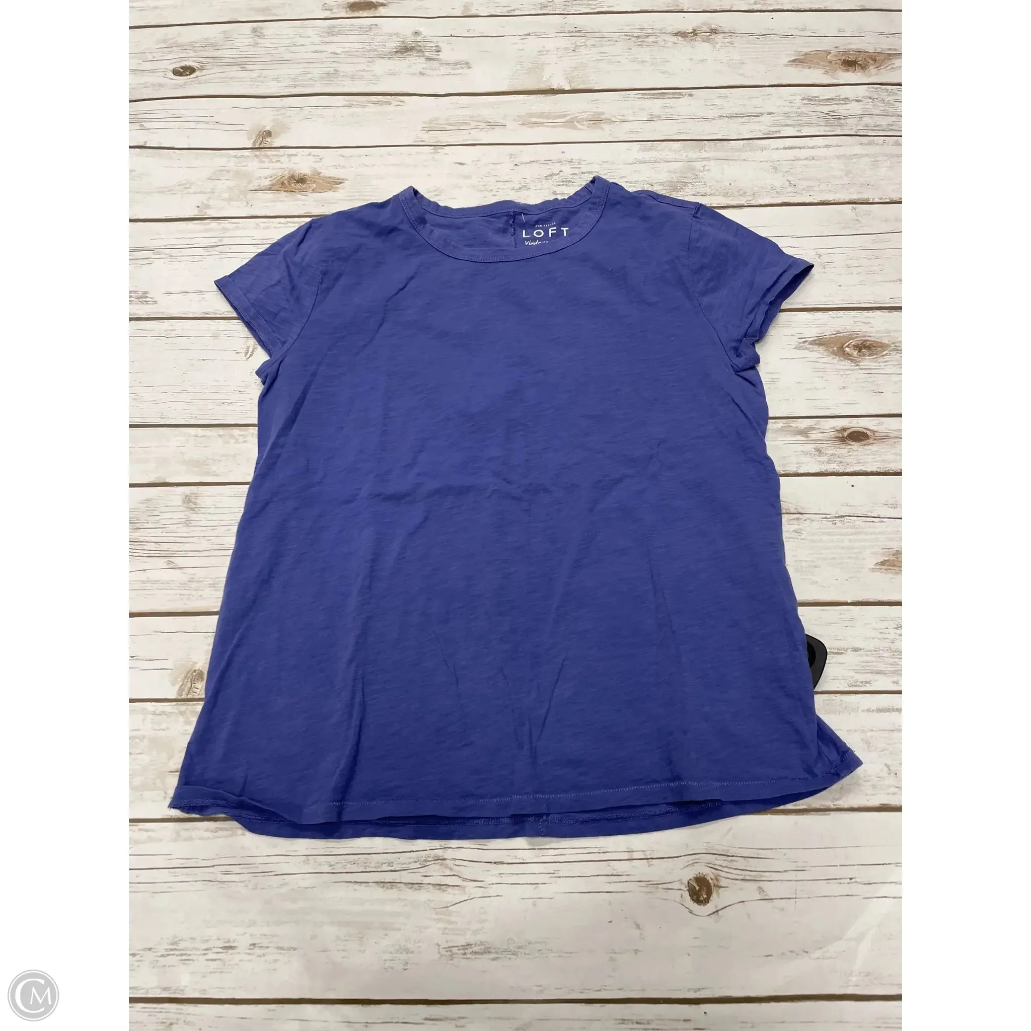 Top Short Sleeve Basic By Loft In Purple, Size: M