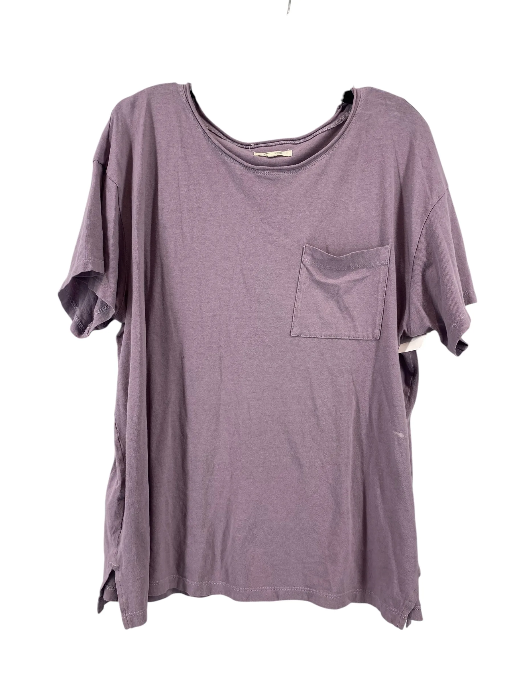 Top Short Sleeve Basic By Madewell In Purple, Size: L