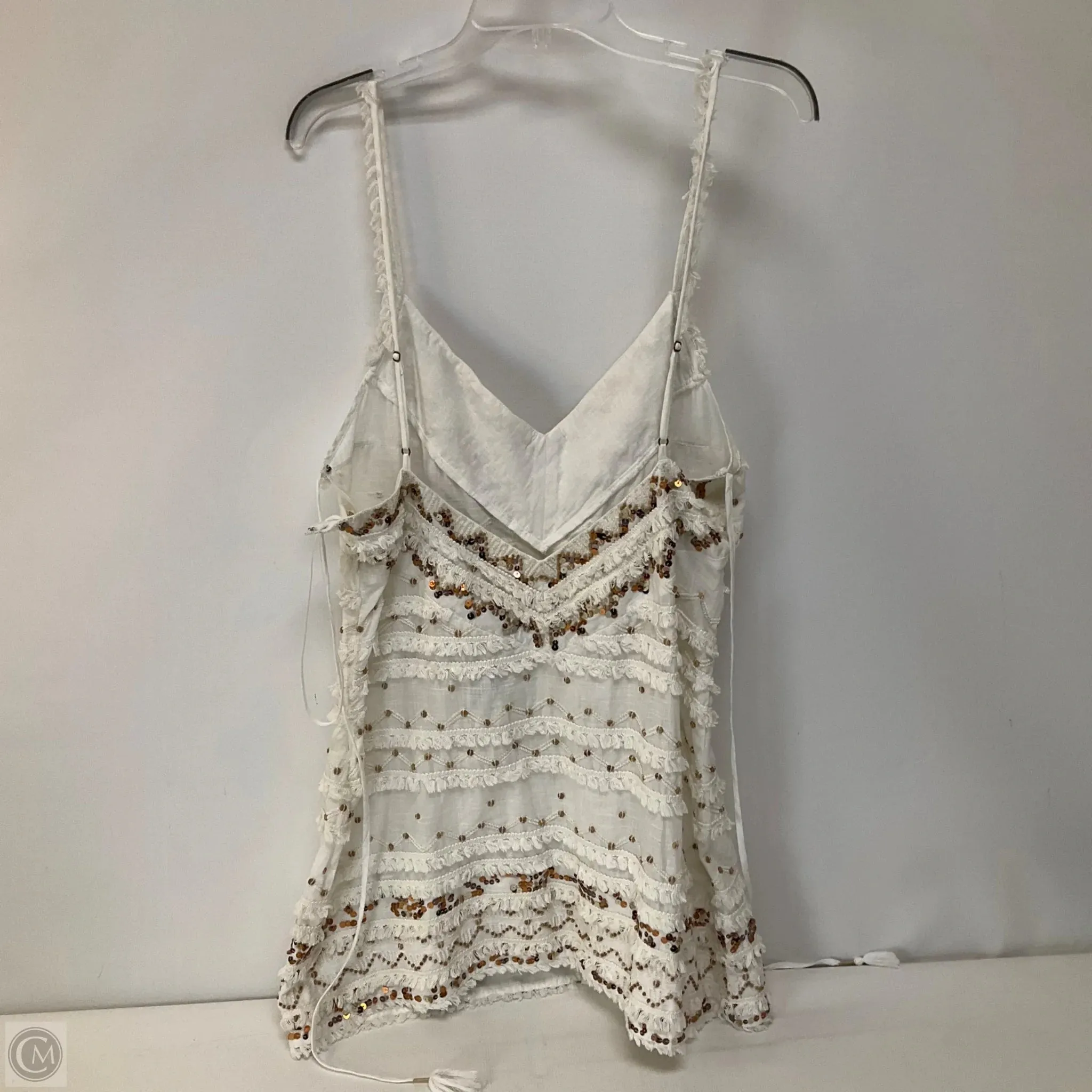 Top Sleeveless By Anthropologie In White, Size: Xl