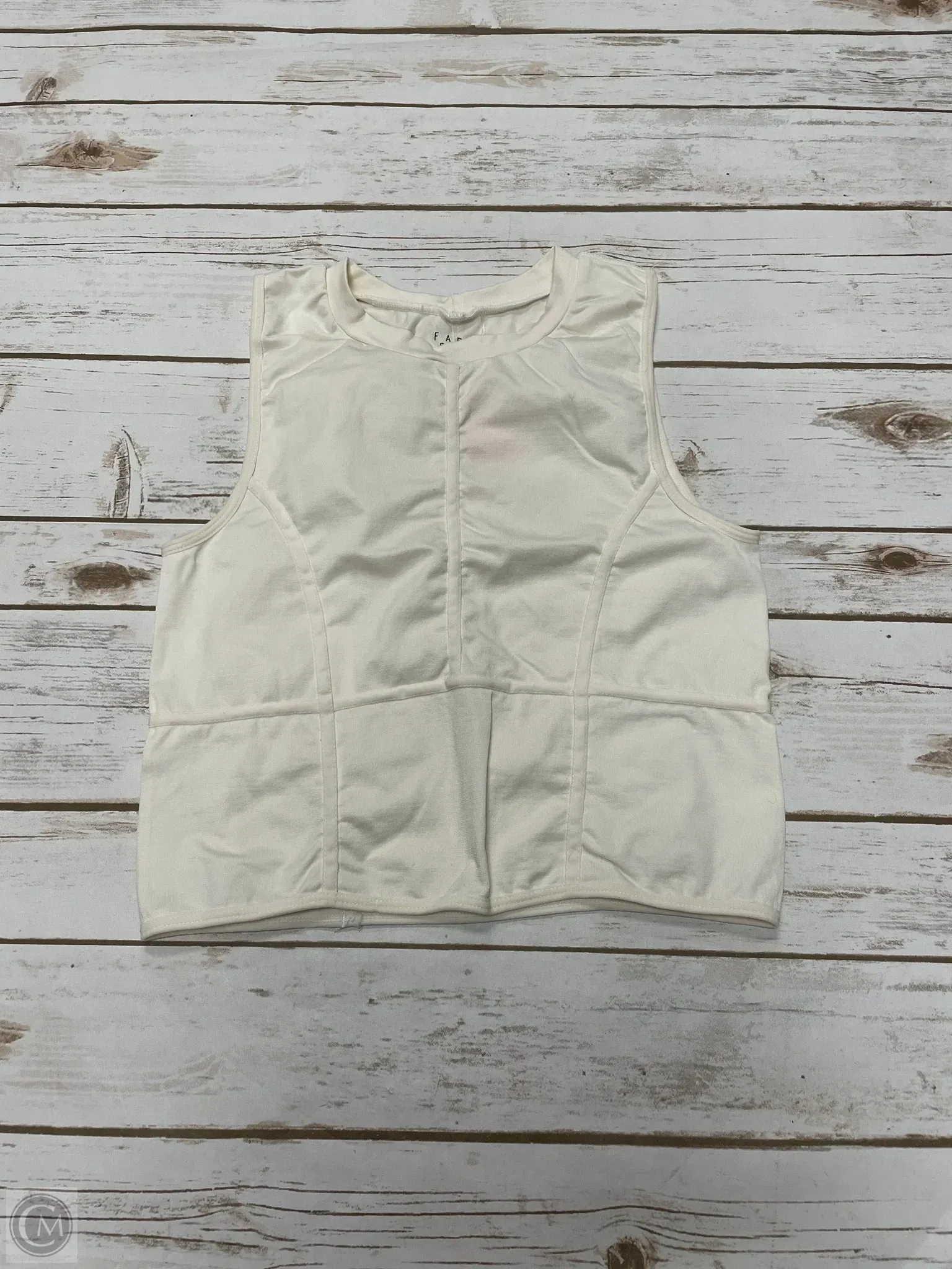 Top Sleeveless By Cme In Cream, Size: Xs