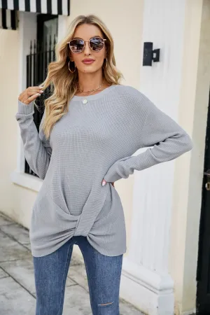 Twisted Round Neck Sweater (5 Colors)