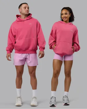 Unisex Washed Empower Hoodie Oversize - Berry Pink-Pastel Orchid