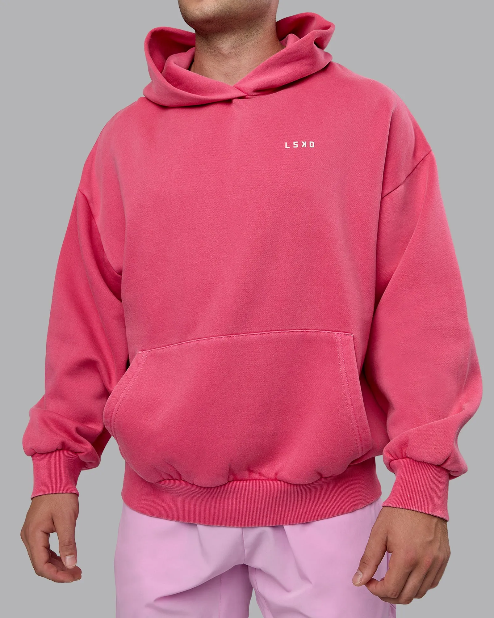 Unisex Washed Empower Hoodie Oversize - Berry Pink-Pastel Orchid
