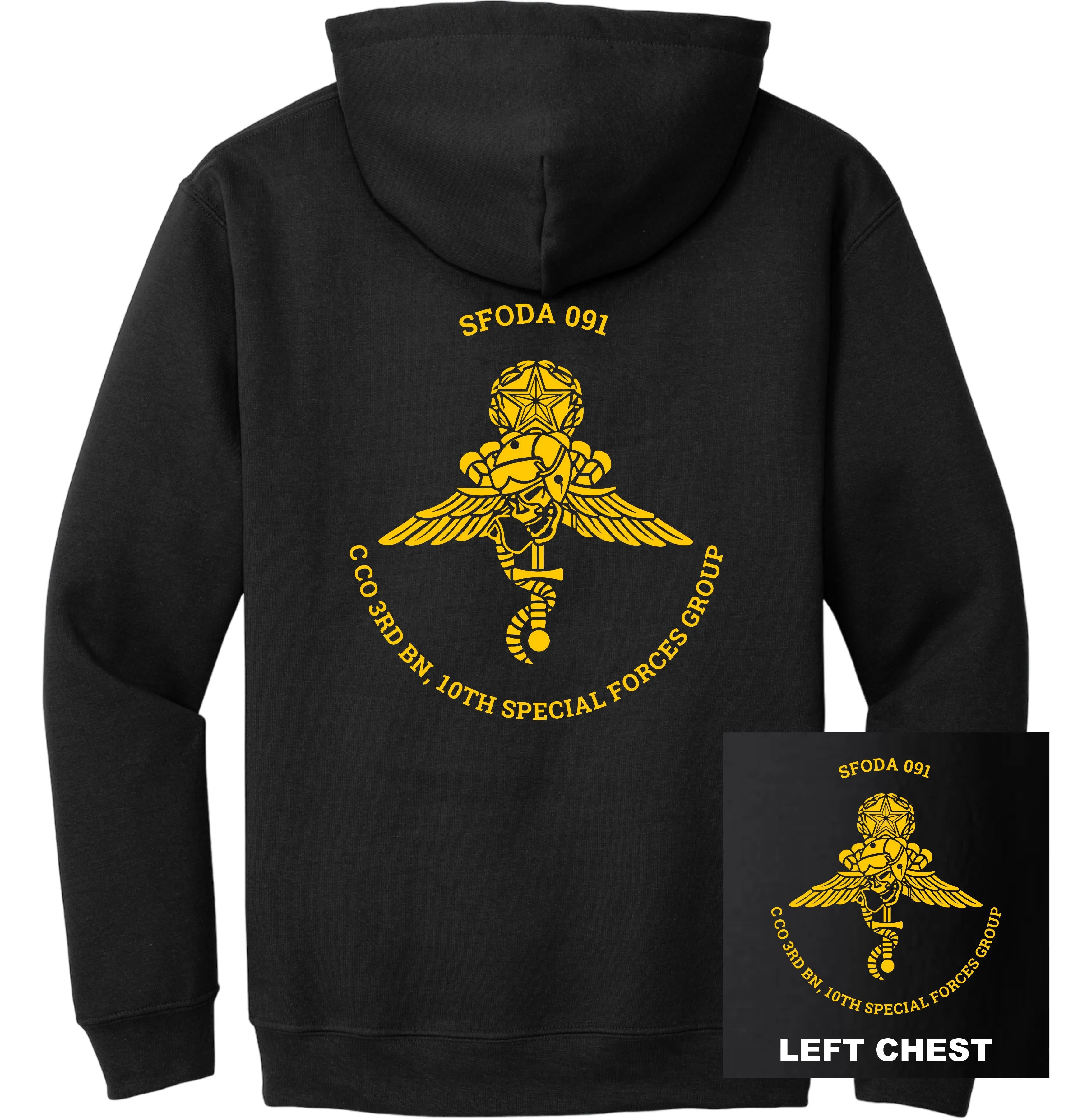 US Army - Special Forces 10th SFG ODA 091 3rd Bn Charlie Co Hoodie