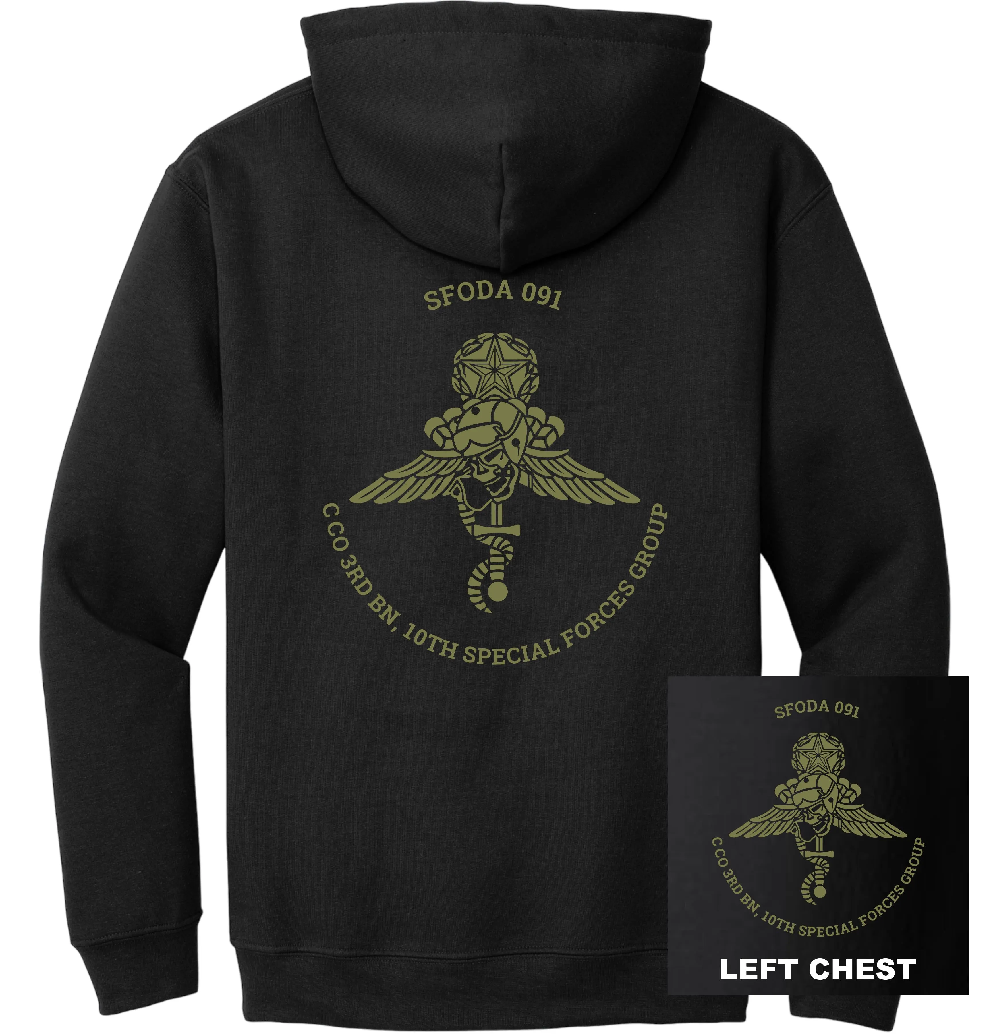 US Army - Special Forces 10th SFG ODA 091 3rd Bn Charlie Co Hoodie