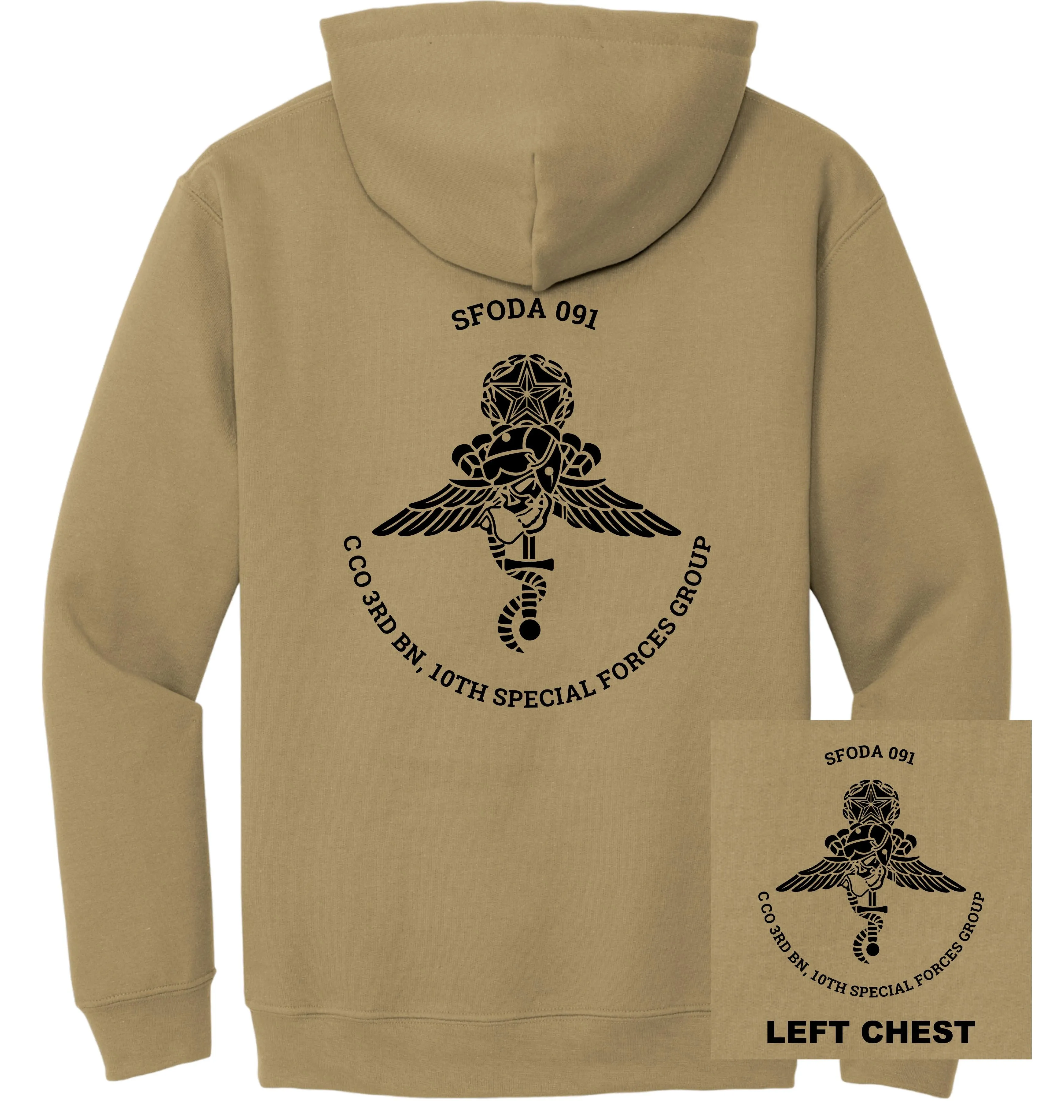 US Army - Special Forces 10th SFG ODA 091 3rd Bn Charlie Co Hoodie