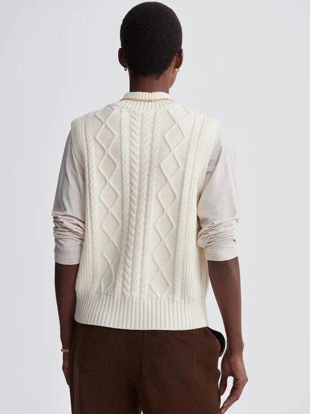 Varley | Joilette Roll Neck Vest {Egret}