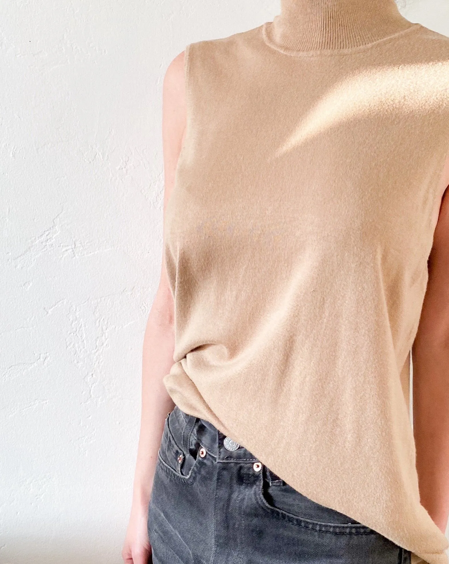 Vintage Camel Sleeveless Knit