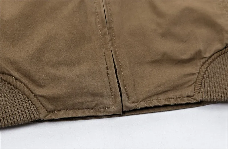 West Louis™ Multi-Pockets Stand Collar Military Jacket