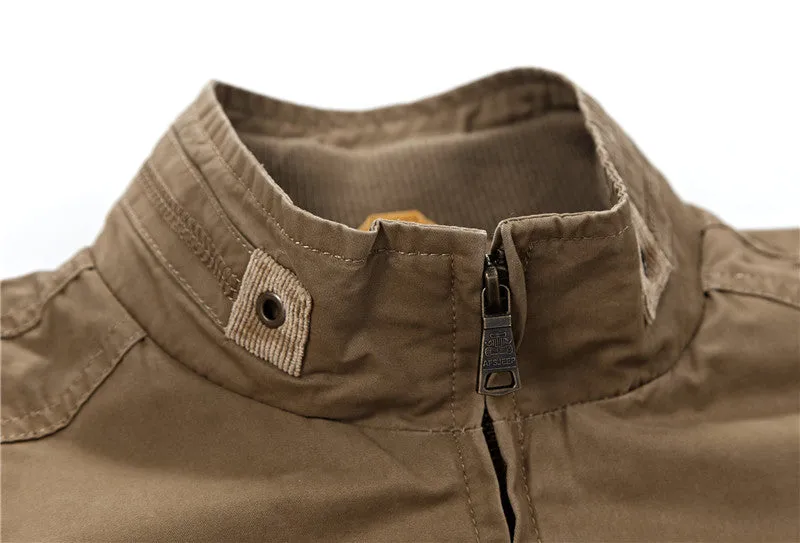 West Louis™ Multi-Pockets Stand Collar Military Jacket