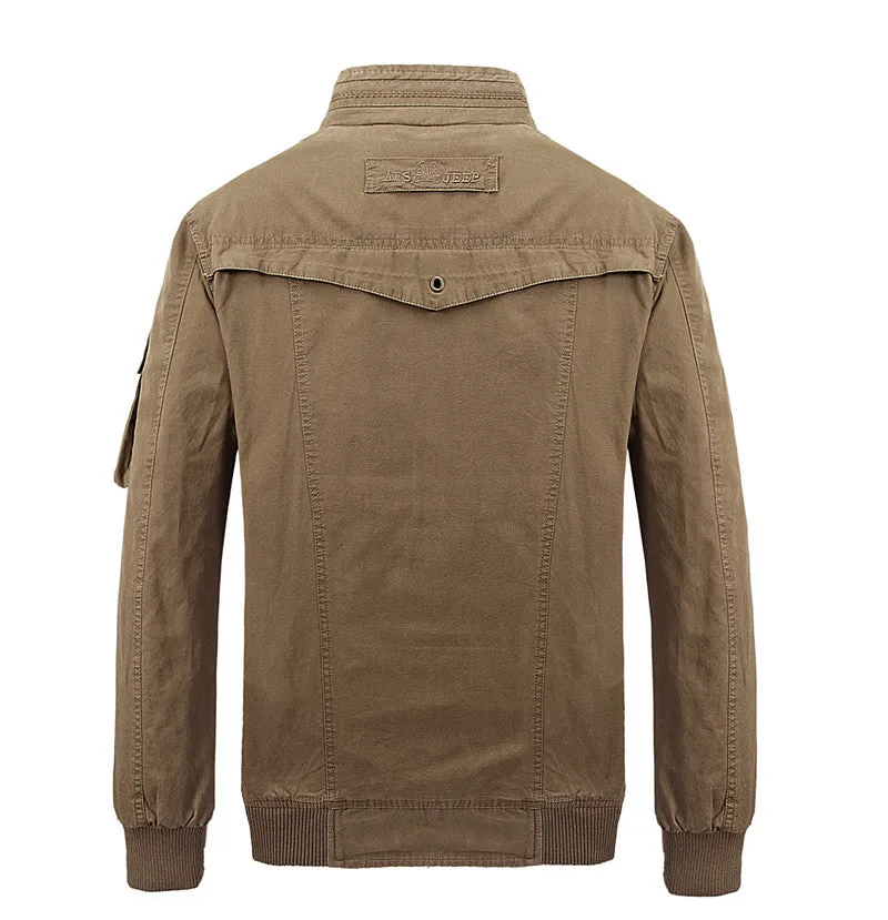 West Louis™ Multi-Pockets Stand Collar Military Jacket