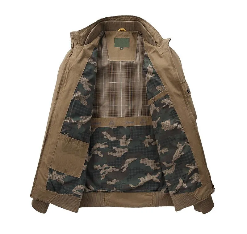 West Louis™ Multi-Pockets Stand Collar Military Jacket