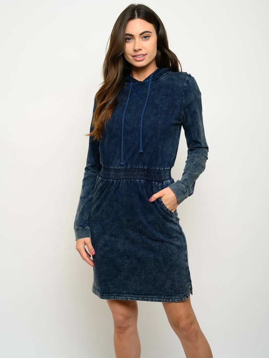WOMEN'S LONG SLEEVE HOODIE DRESS