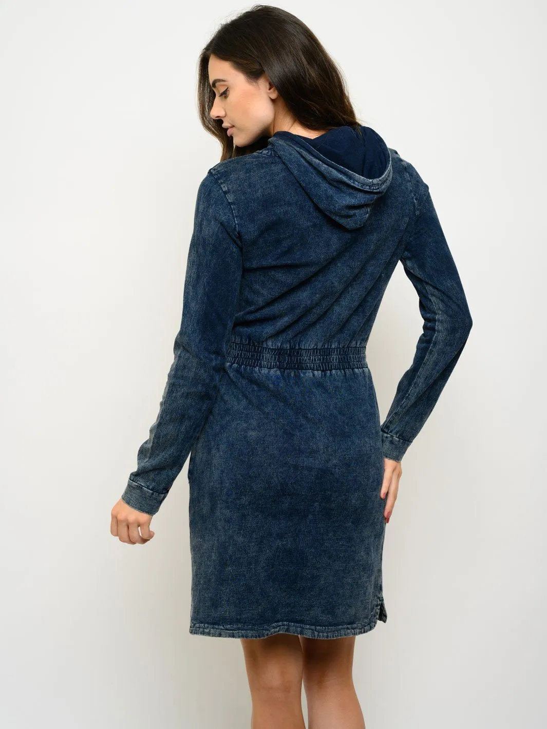 WOMEN'S LONG SLEEVE HOODIE DRESS
