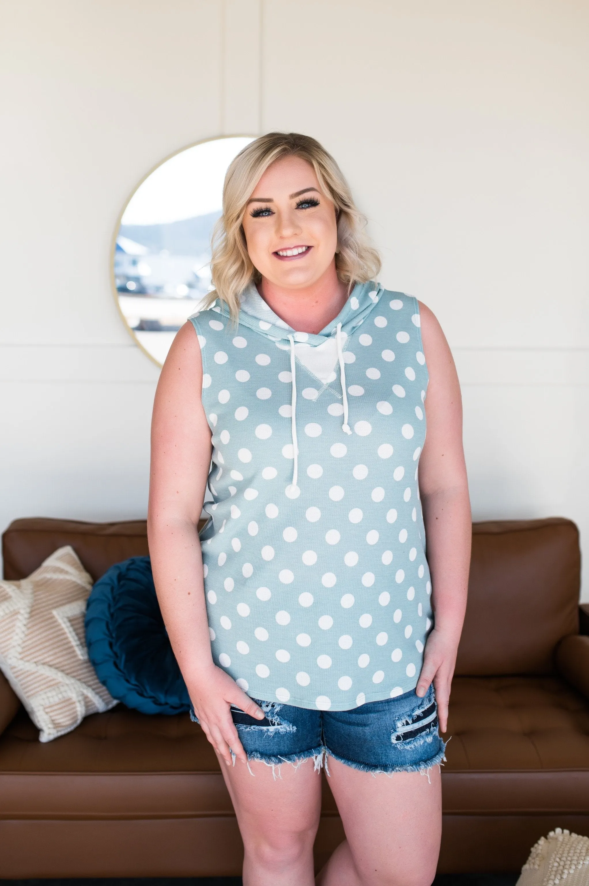 You Pick The Spot Aqua Sleeveless Top