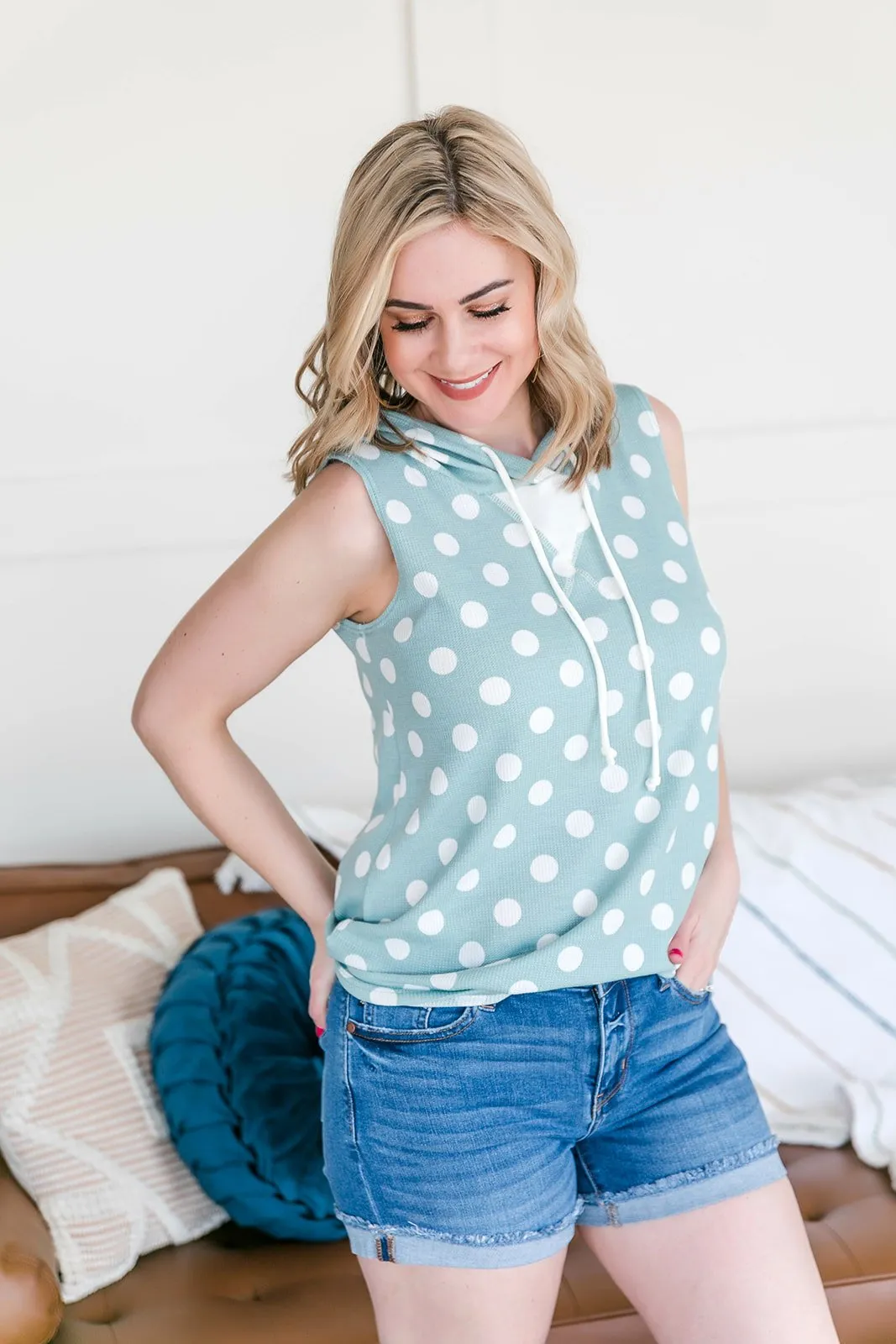 You Pick The Spot Aqua Sleeveless Top