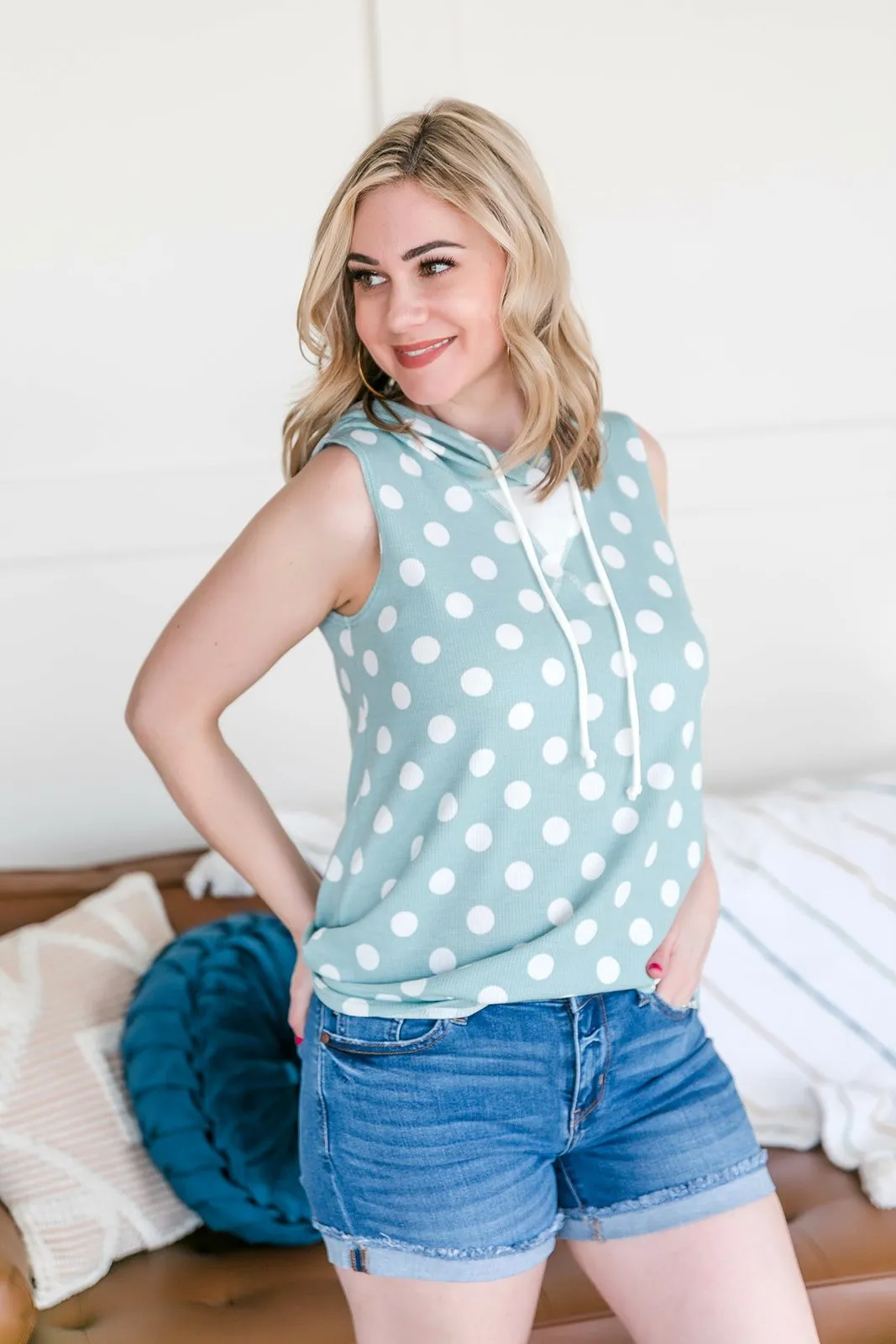 You Pick The Spot Aqua Sleeveless Top