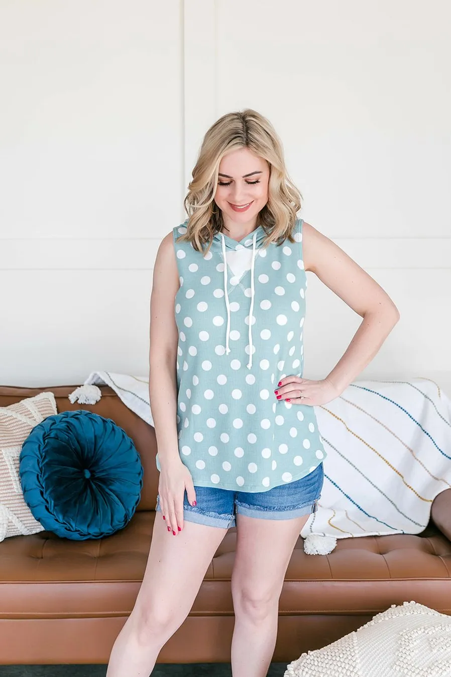 You Pick The Spot Aqua Sleeveless Top