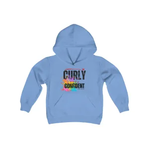 Youth Heavy Blend Curly, Cute, Confident Hooded Sweatshirt